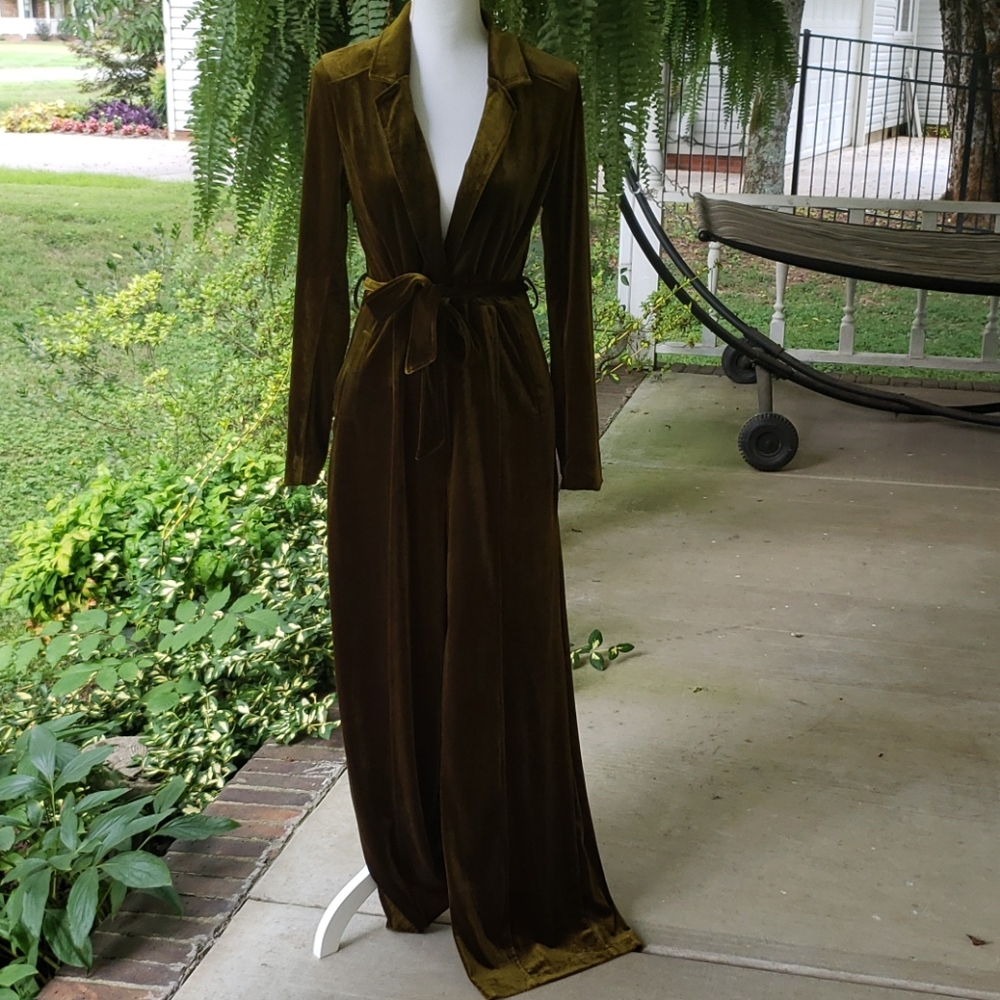 Nasty Gal velvet wide leg jumspuit